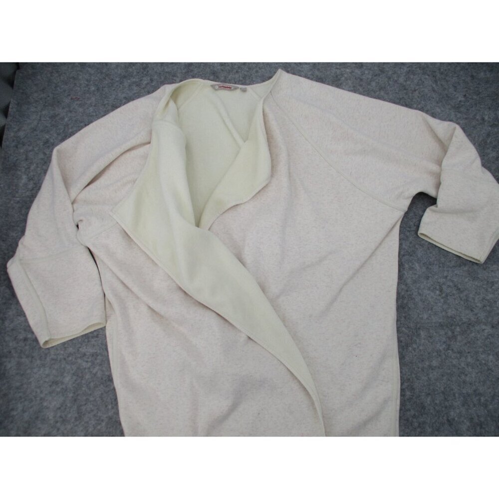 Athleta Womens Sweater XL Oversized Fleece Lined Oatmeal Heather Cardigan Knit - Picture 11 of 16